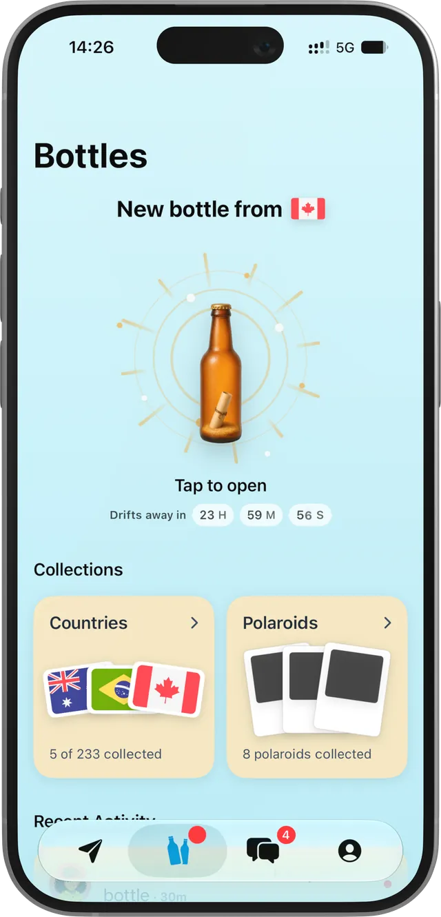 A new bottle arriving from Canada in the Shorebound app