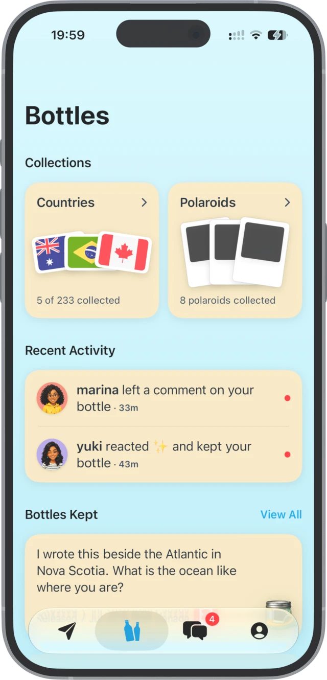 Collecting country flags and polaroids in Shorebound